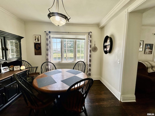 120 S Walnut St, Assumption, IL 62510 - dining space featuring dark wood-style flooring and ornamental molding