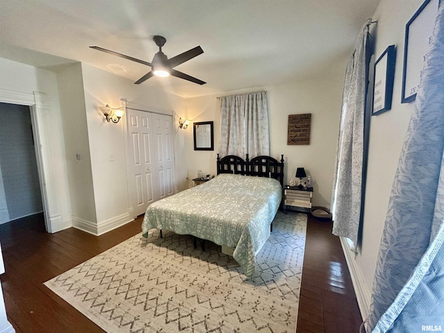 120 S Walnut St, Assumption, IL 62510 - bedroom featuring wood finished floors, ceiling fan, and a closet