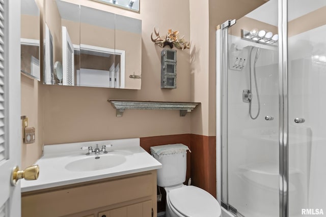 2924 Flowerbrook Ct, Springfield, IL 62702 - bathroom with vanity, a stall shower, and a towel warming rack