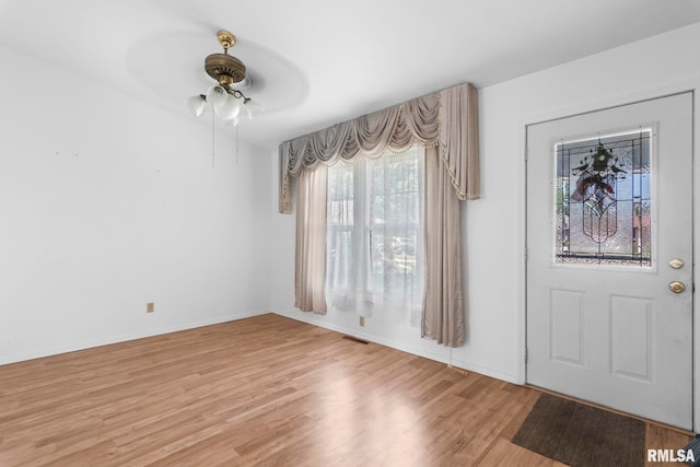 2924 Flowerbrook Ct, Springfield, IL 62702 - foyer entrance with light wood-style flooring and ceiling fan