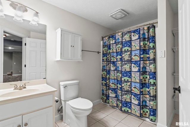 401 Cherry Cir, Williamsville, IL 62693 - bathroom with vanity, tile patterned flooring, and a shower with curtain