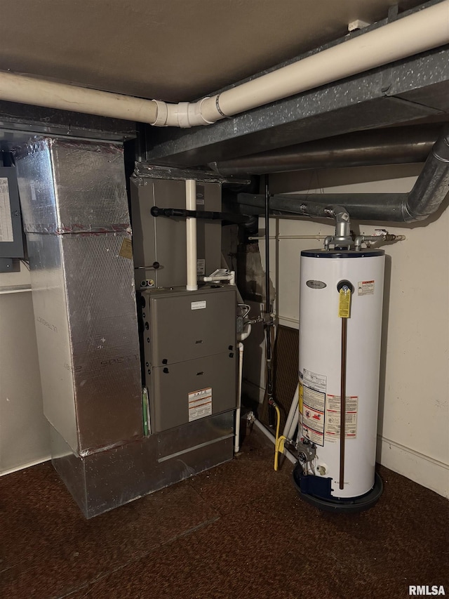 925 S 10th St, Havana, IL 62644 - utility room with gas water heater and heating unit