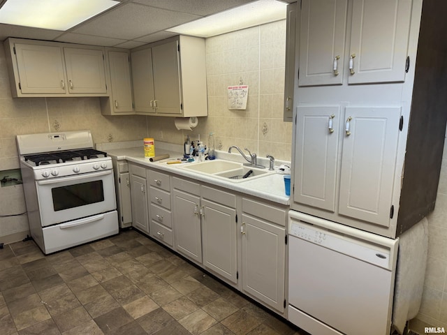 925 S 10th St, Havana, IL 62644 - kitchen featuring white appliances, light countertops, tile walls, and backsplash