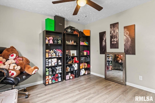 2900 Taylor Ave Unit 2, Springfield, IL 62703 - office area with wood finished floors, a textured ceiling, and a ceiling fan