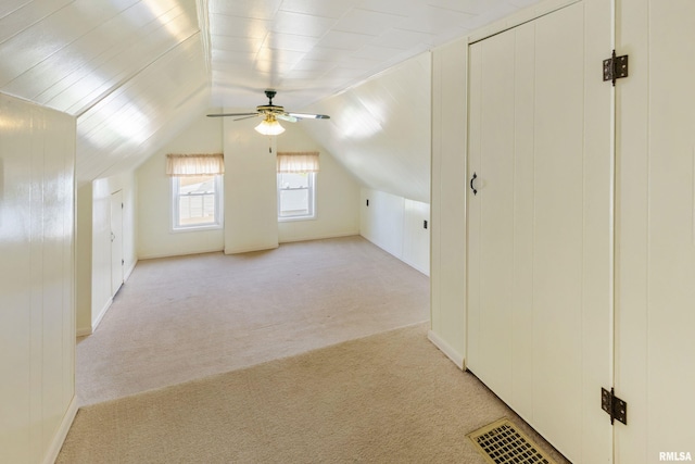 925 Payson Ave, Quincy, IL 62301 - additional living space with light carpet, ceiling fan, and vaulted ceiling