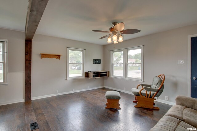 1421 N 13th St, Quincy, IL 62301 - sitting room with a ceiling fan and hardwood / wood-style floors