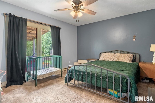 19581 Finney Rd, Girard, IL 62640 - bedroom with carpet flooring and ceiling fan