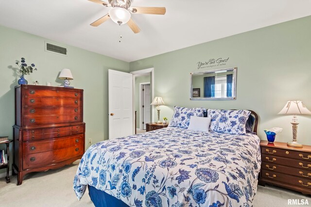880 Old Tipton School Rd, Sherman, IL 62684 - bedroom with carpet floors and a ceiling fan
