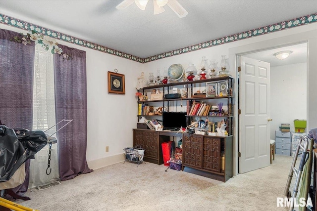 603 W Jefferson St, Auburn, IL 62615 - carpeted office space with a ceiling fan