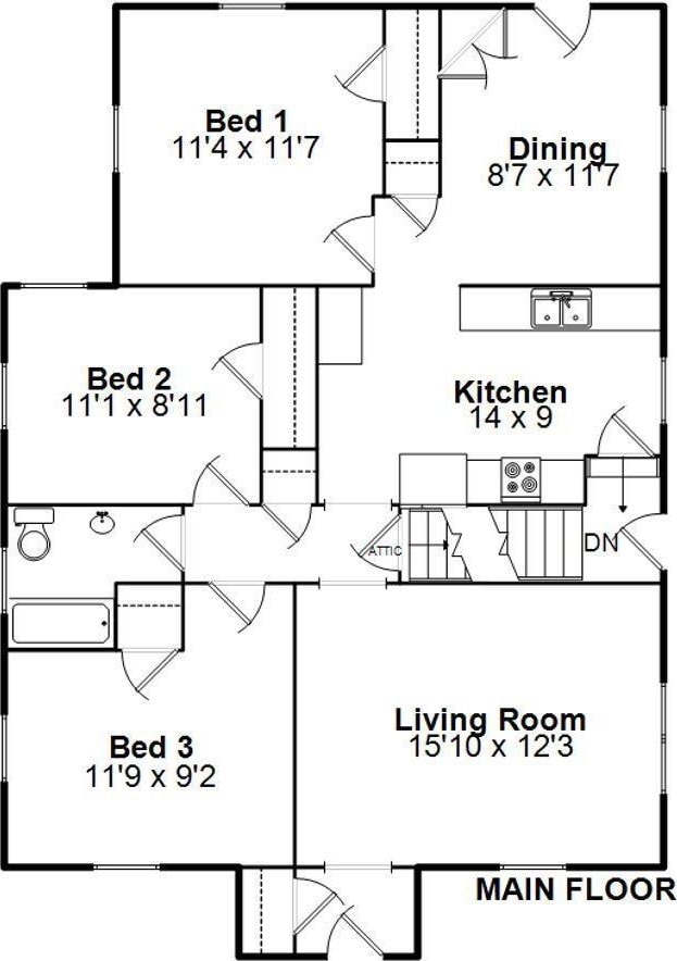 2535 S 8th St, Springfield, IL 62703 - view of floor plan / room layout