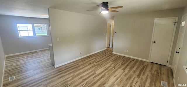 2217 Ramsey Ave, Springfield, IL 62702 - spare room featuring light wood finished floors and ceiling fan