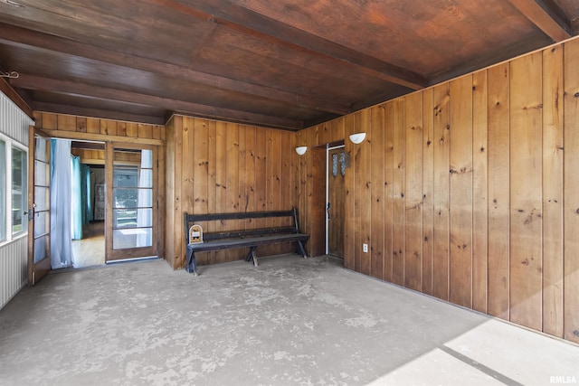 508 N Washington St, Mount Pulaski, IL 62548 - unfurnished room featuring wood walls and concrete flooring