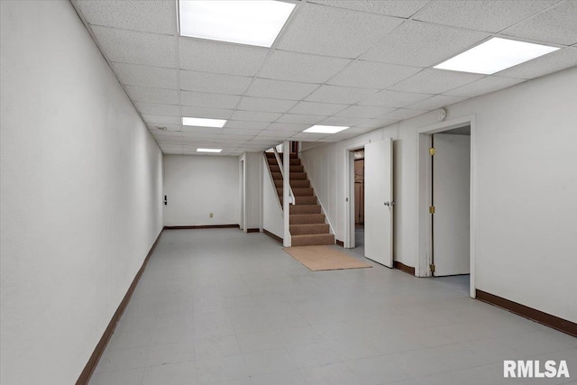1640 W Glenn Ave, Springfield, IL 62704 - basement with stairs and a drop ceiling