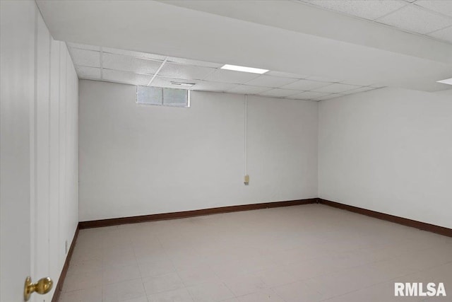 1640 W Glenn Ave, Springfield, IL 62704 - basement with a drop ceiling and baseboards