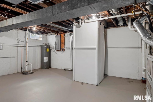 1640 W Glenn Ave, Springfield, IL 62704 - below grade area featuring electric water heater and electric panel