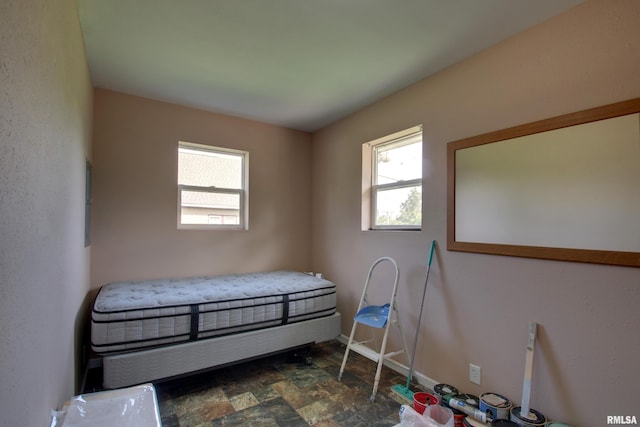 461 Oak St, Hamilton, IL 62341 - bedroom featuring dark stone finish floors and multiple windows