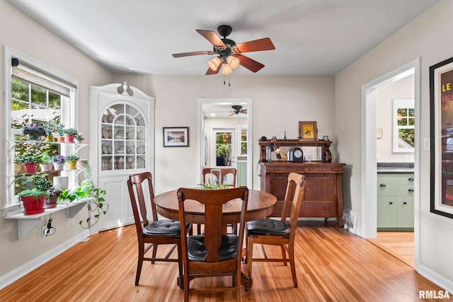 1935 S Douglas Ave, Springfield, IL 62704 - dining room with light wood-style flooring and ceiling fan