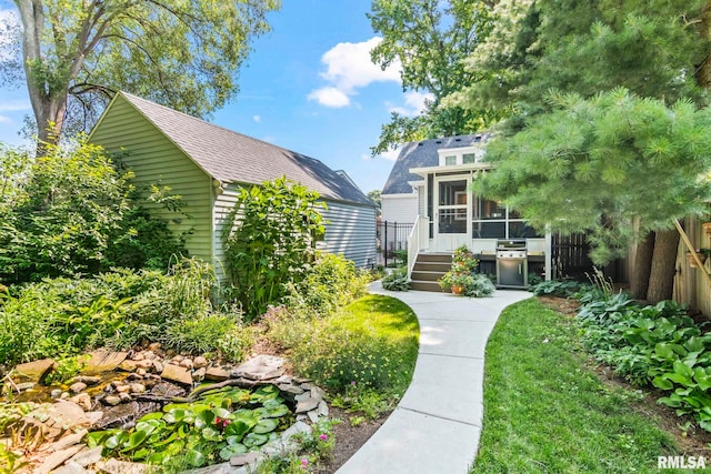 1935 S Douglas Ave, Springfield, IL 62704 - view of yard featuring a sunroom