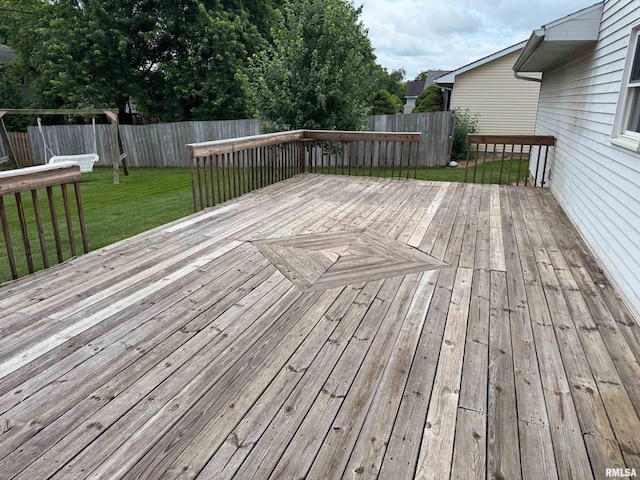 1804 Hunter Ridge Dr, Springfield, IL 62704 - wooden deck featuring a fenced backyard