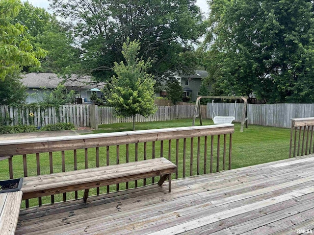 1804 Hunter Ridge Dr, Springfield, IL 62704 - wooden deck with a fenced backyard
