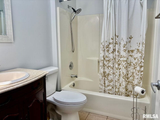 3205 Ashley Ln, Springfield, IL 62711 - bathroom with vanity, shower / bathtub combination with curtain, and tile patterned flooring