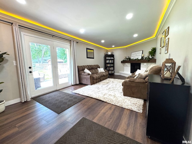 125 Pinehurst Dr, Springfield, IL 62704 - living room featuring recessed lighting and dark wood-style floors