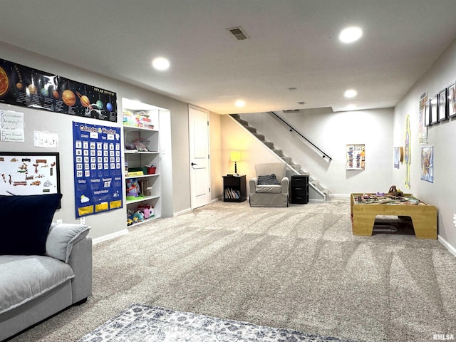 125 Pinehurst Dr, Springfield, IL 62704 - recreation room featuring carpet flooring and recessed lighting