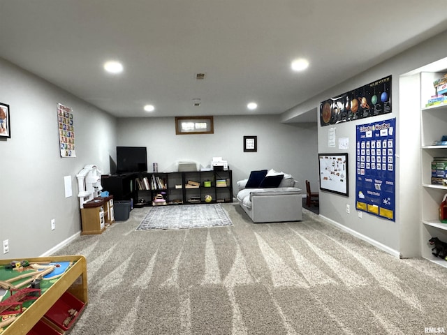 125 Pinehurst Dr, Springfield, IL 62704 - recreation room with carpet and recessed lighting