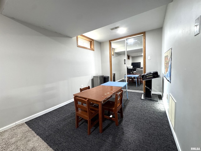 125 Pinehurst Dr, Springfield, IL 62704 - dining room featuring dark carpet and an office area