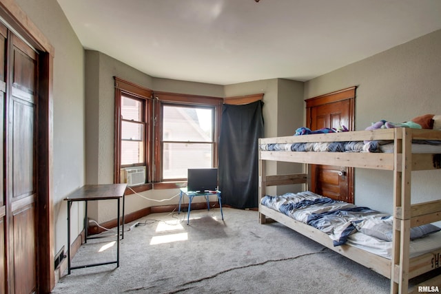 1412 Oak St, Quincy, IL 62301 - carpeted bedroom with an office area and cooling unit