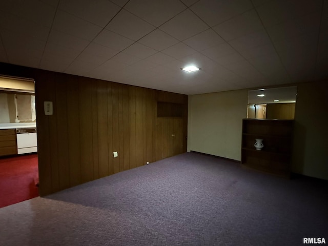 903 N Fearing Ave, Abingdon, IL 61410 - finished below grade area with dark colored carpet and wood walls