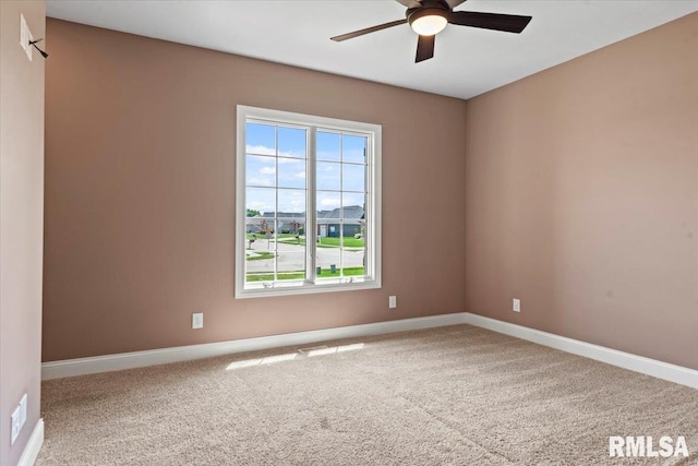 825 Nine Rock Rd, Sherman, IL 62684 - carpeted empty room featuring ceiling fan and baseboards