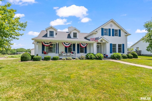 1860 Mayfield Rd, Chatham, IL 62629 - view of front of home featuring covered porch, a front yard, and roof with shingles
