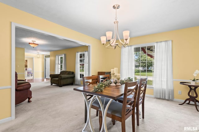 1860 Mayfield Rd, Chatham, IL 62629 - dining room with a chandelier and light colored carpet