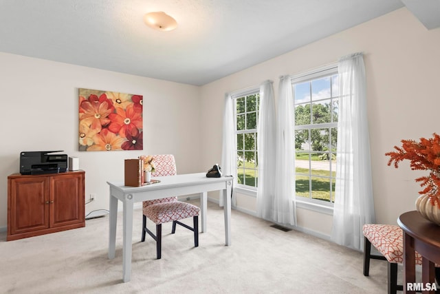 1860 Mayfield Rd, Chatham, IL 62629 - home office featuring light colored carpet and baseboards