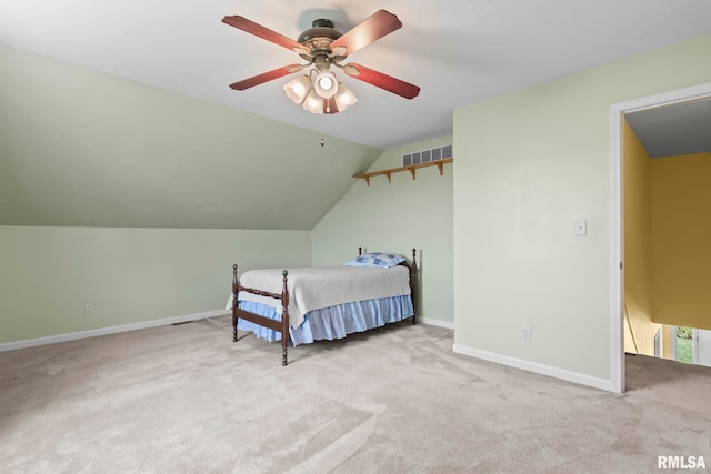 1860 Mayfield Rd, Chatham, IL 62629 - carpeted bedroom with vaulted ceiling and a ceiling fan