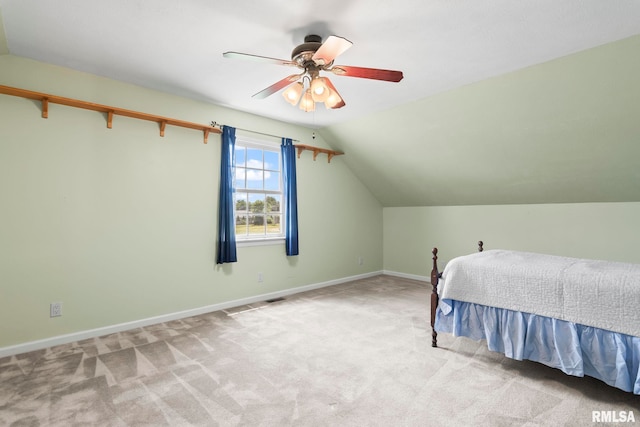 1860 Mayfield Rd, Chatham, IL 62629 - bedroom with carpet floors, vaulted ceiling, and ceiling fan