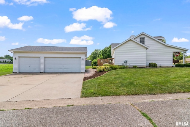 1860 Mayfield Rd, Chatham, IL 62629 - view of home's exterior with a garage, a yard, and concrete driveway