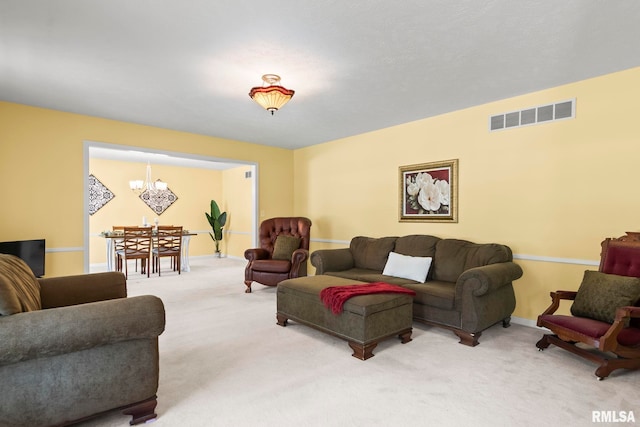 1860 Mayfield Rd, Chatham, IL 62629 - carpeted living room with a chandelier and baseboards