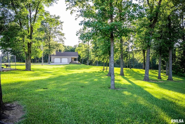 623 Jasper Rd, Centralia, IL 62801 - view of green lawn featuring a garage