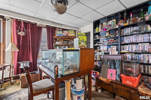 215 N Wilson St, Girard, IL 62640 - misc room with a paneled ceiling