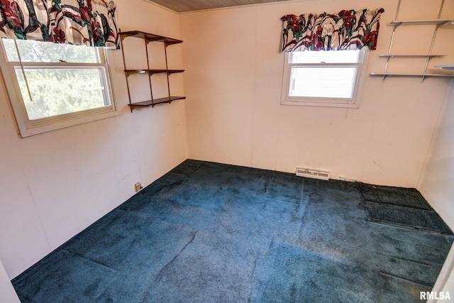 107 E Harrison St, Edinburg, IL 62531 - unfurnished room with healthy amount of natural light and dark colored carpet