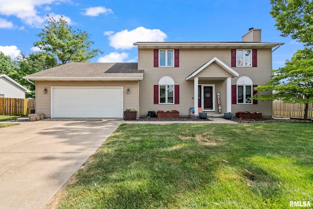 504 Windamere Dr, Sherman, IL 62684 - view of front of home featuring a garage, a chimney, and driveway
