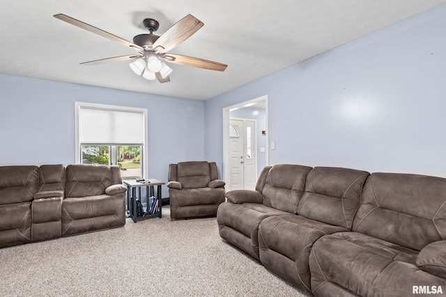504 Windamere Dr, Sherman, IL 62684 - carpeted living area with a ceiling fan