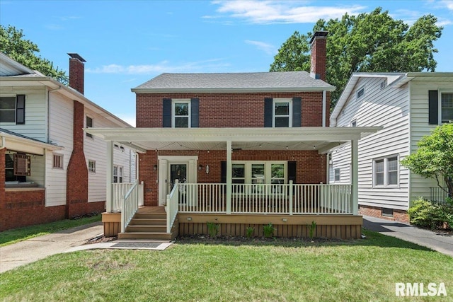 1829 S Walnut St, Springfield, IL 62704 - traditional style home with covered porch, brick siding, and a front yard