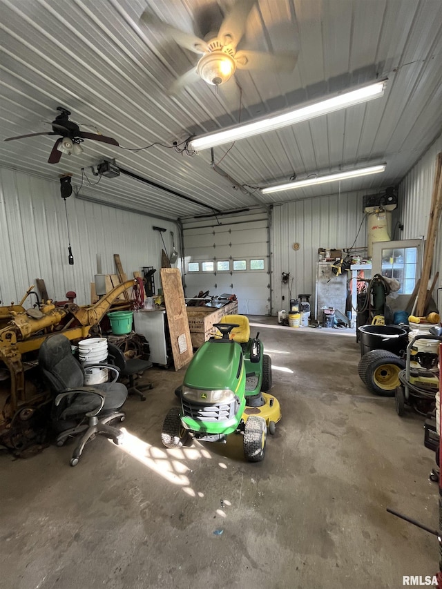28 Albion St, Lynnville, IL 62650 - garage with a ceiling fan