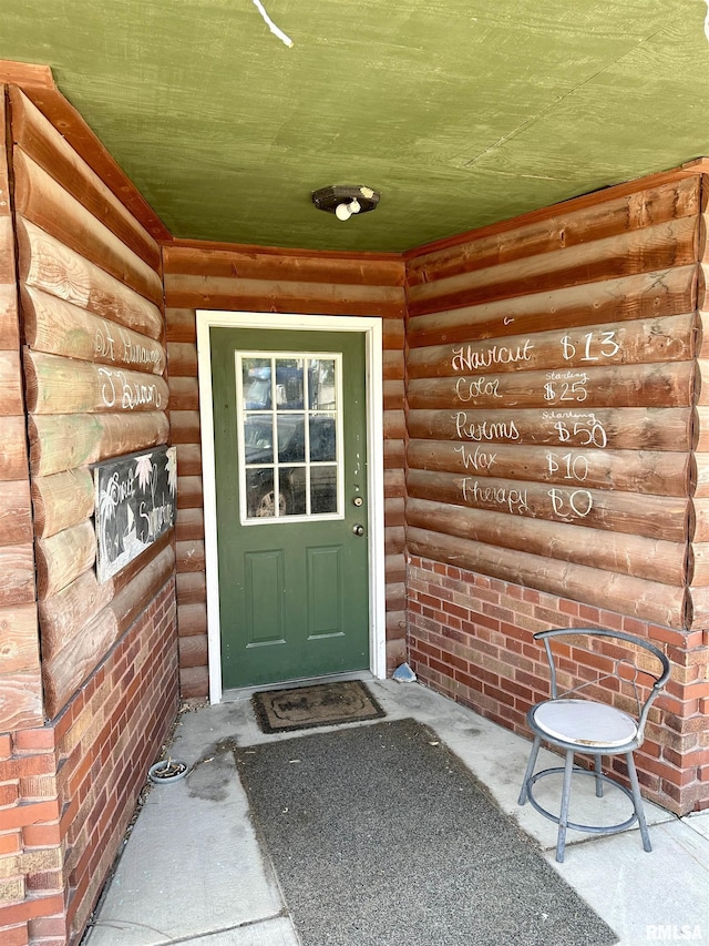 311 Main St, Meredosia, IL 62665 - view of exterior entry with brick siding