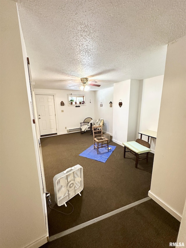 311 Main St, Meredosia, IL 62665 - sitting room with a textured ceiling and ceiling fan