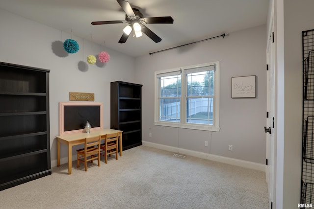 3005 Helens Ct, Quincy, IL 62305 - office area with carpet flooring and ceiling fan