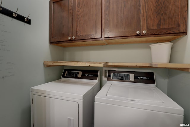 3005 Helens Ct, Quincy, IL 62305 - laundry area featuring separate washer and dryer and cabinet space